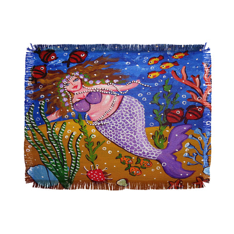 Renie Britenbucher Purple Mermaid Throw Blanket