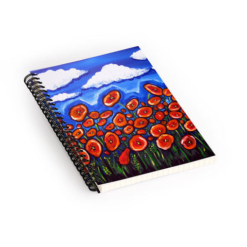 Renie Britenbucher Red Poppy Field Spiral Notebook