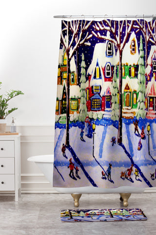 Renie Britenbucher Remnants Of A Snow Day Shower Curtain And Mat