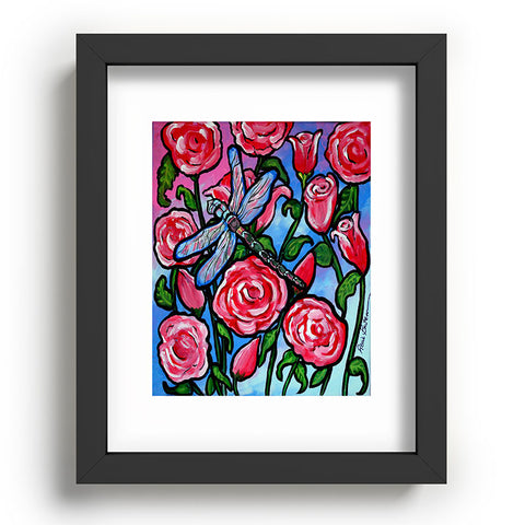 Renie Britenbucher Roses and Dragonfly Recessed Framing Rectangle