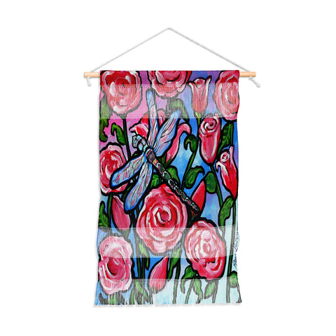 Renie Britenbucher Roses and Dragonfly Wall Hanging Portrait