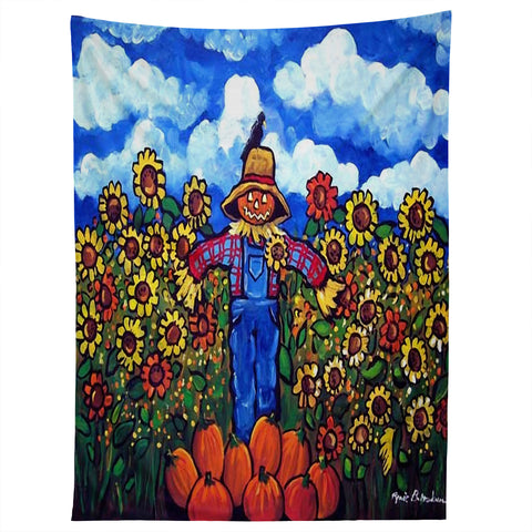 Renie Britenbucher Scarecrow and Pumpkins Tapestry