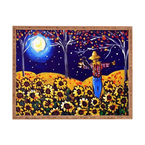 Renie Britenbucher Scarecrow in the Moonlight Rectangular Tray