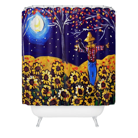 Renie Britenbucher Scarecrow in the Moonlight Shower Curtain