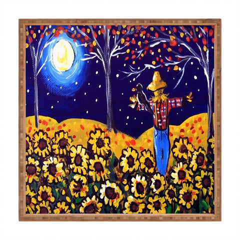 Renie Britenbucher Scarecrow in the Moonlight Square Tray