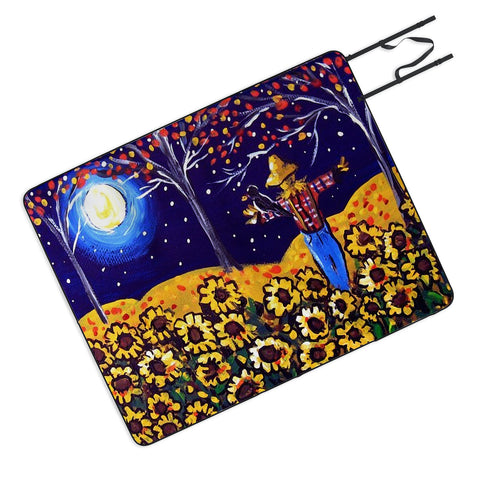 Renie Britenbucher Scarecrow in the Moonlight Picnic Blanket
