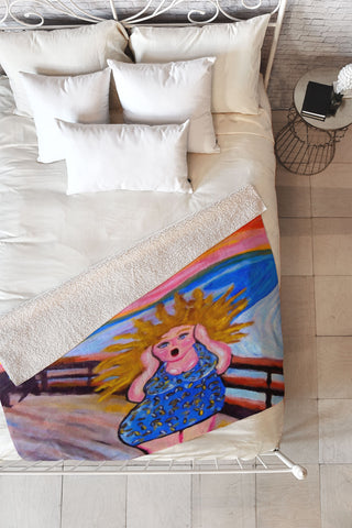 Renie Britenbucher Scream Diva Fleece Throw Blanket