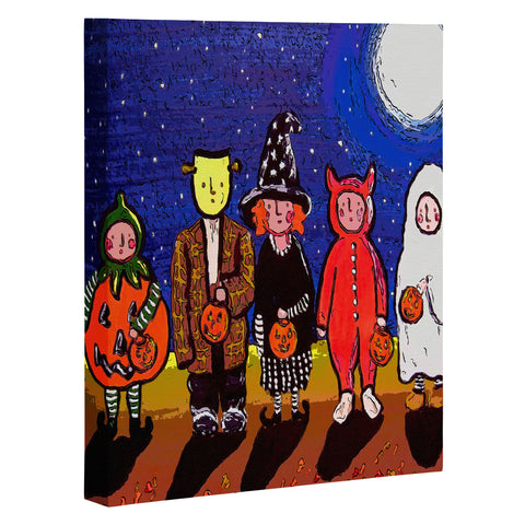 Renie Britenbucher Six Trick Or Treaters Art Canvas