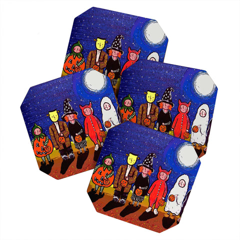 Renie Britenbucher Six Trick Or Treaters Coaster Set