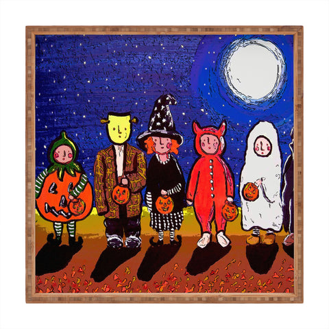 Renie Britenbucher Six Trick Or Treaters Square Tray
