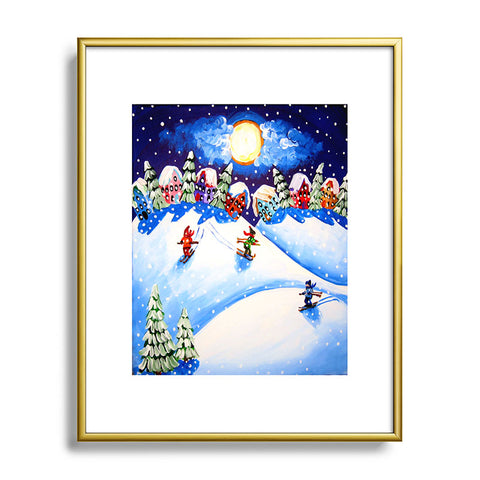Renie Britenbucher Skiers Metal Framed Art Print