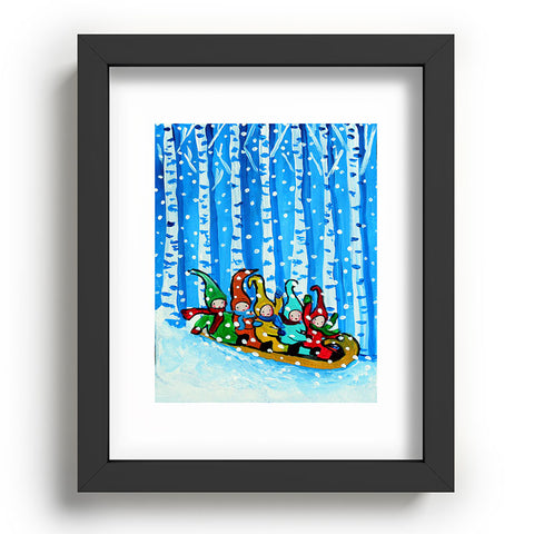 Renie Britenbucher Sled Riding Pixies Recessed Framing Rectangle