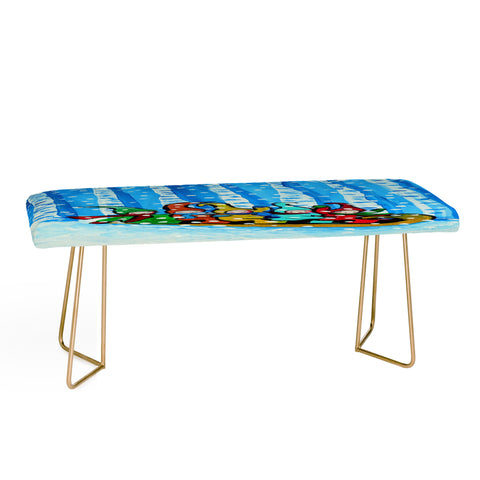 Renie Britenbucher Sled Riding Pixies Bench
