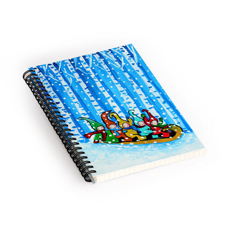 Renie Britenbucher Sled Riding Pixies Spiral Notebook