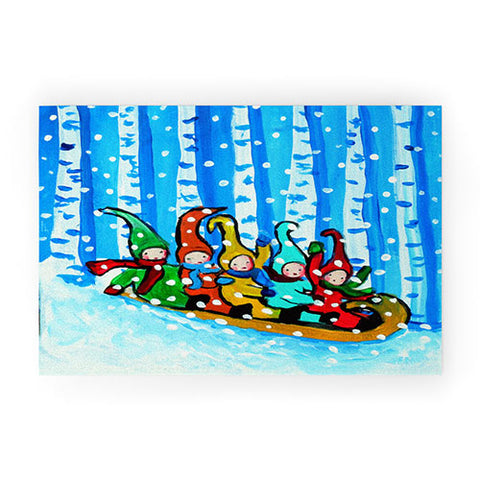 Renie Britenbucher Sled Riding Pixies Welcome Mat