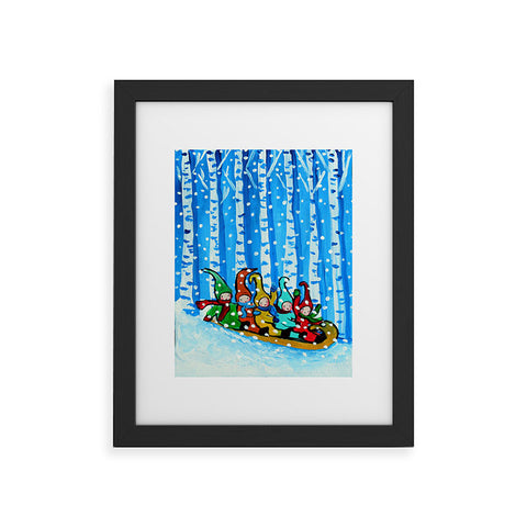 Renie Britenbucher Sled Riding Pixies Framed Art Print