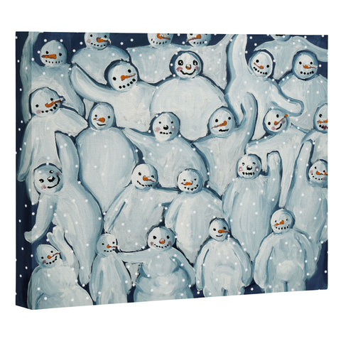 Renie Britenbucher Snowman Family Photo Art Canvas