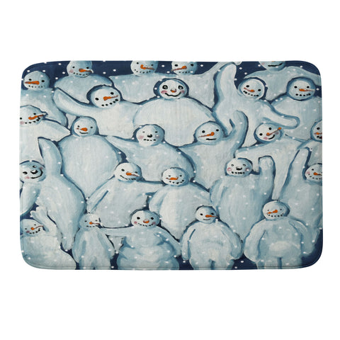 Renie Britenbucher Snowman Family Photo Memory Foam Bath Mat