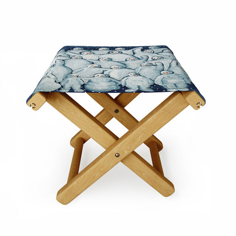 Renie Britenbucher Snowman Family Photo Folding Stool