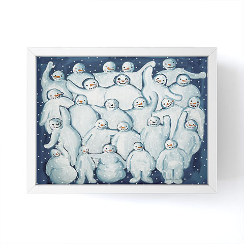Renie Britenbucher Snowman Family Photo Framed Mini Art Print