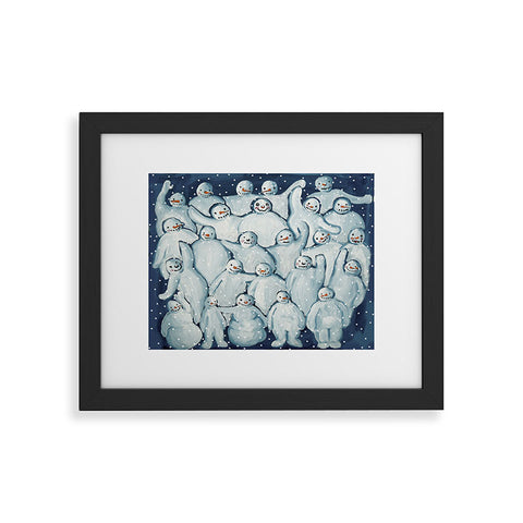 Renie Britenbucher Snowman Family Photo Framed Art Print