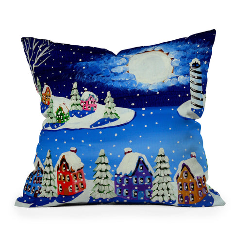 Renie Britenbucher Snowy Shoreline Throw Pillow