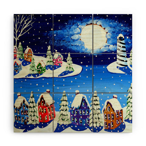 Renie Britenbucher Snowy Shoreline Wood Wall Mural