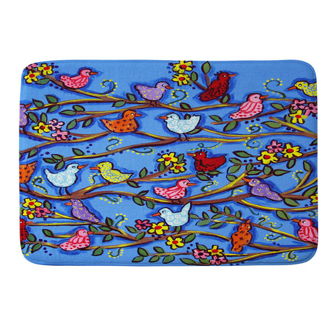 Renie Britenbucher Spring Birds and Blossoms Memory Foam Bath Mat