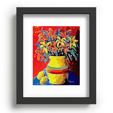 Renie Britenbucher Stylized Lillies And Lemons Recessed Framing Rectangle