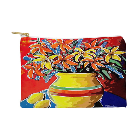 Renie Britenbucher Stylized Lillies And Lemons Pouch
