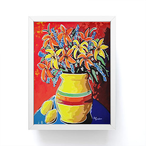 Renie Britenbucher Stylized Lillies And Lemons Framed Mini Art Print