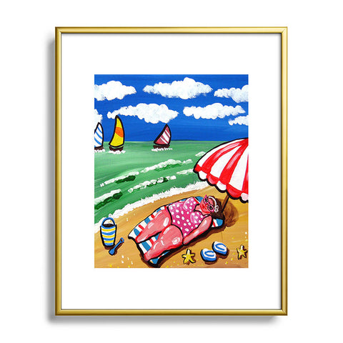 Renie Britenbucher Sunbather Diva Metal Framed Art Print