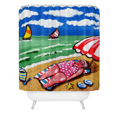 Renie Britenbucher Sunbather Diva Shower Curtain