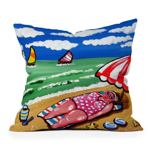 Renie Britenbucher Sunbather Diva Throw Pillow