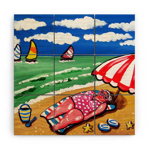 Renie Britenbucher Sunbather Diva Wood Wall Mural