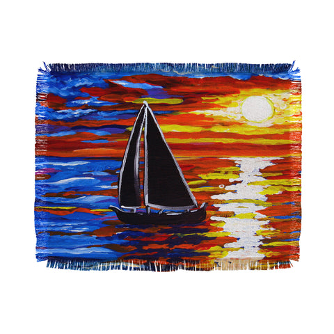 Renie Britenbucher Sunset Sail Throw Blanket