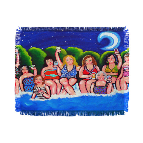 Renie Britenbucher Swimming Pool Divas Happy Hour Throw Blanket