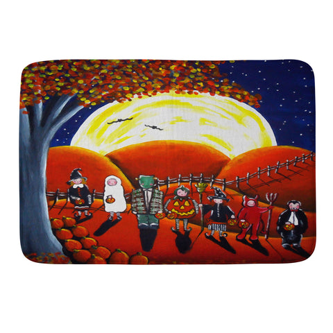 Renie Britenbucher Trick Or Treaters Under A Full Moon Memory Foam Bath Mat