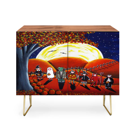 Renie Britenbucher Trick Or Treaters Under A Full Moon Credenza