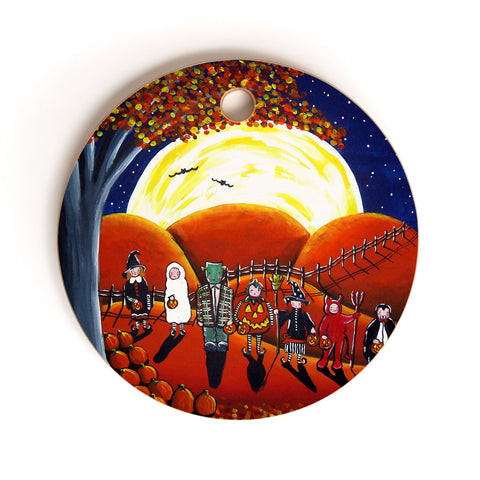 Renie Britenbucher Trick Or Treaters Under A Full Moon Cutting Board Round