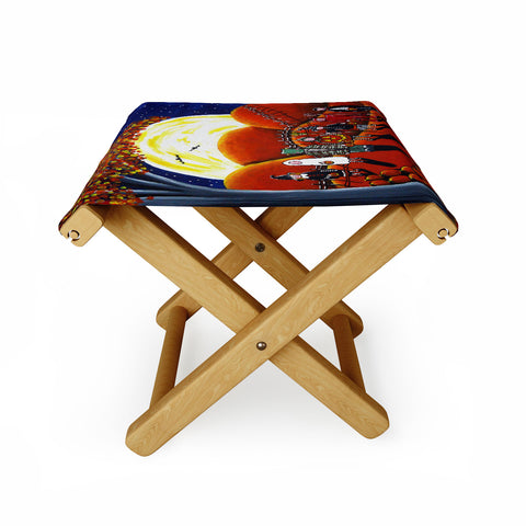 Renie Britenbucher Trick Or Treaters Under A Full Moon Folding Stool