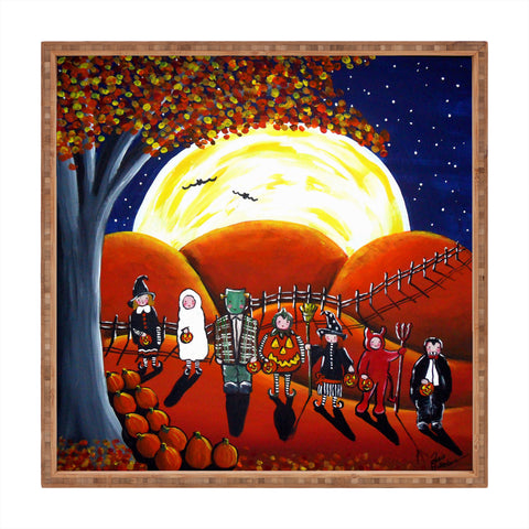 Renie Britenbucher Trick Or Treaters Under A Full Moon Square Tray
