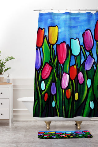 Renie Britenbucher Tulips Shower Curtain And Mat