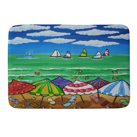 Renie Britenbucher Whimsical Beach 1 Memory Foam Bath Mat