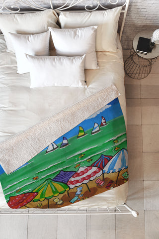 Renie Britenbucher Whimsical Beach 1 Fleece Throw Blanket