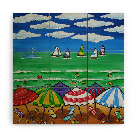 Renie Britenbucher Whimsical Beach 1 Wood Wall Mural