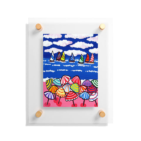Renie Britenbucher Whimsical Beach Umbrellas Floating Acrylic Print
