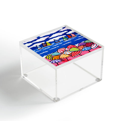 Renie Britenbucher Whimsical Beach Umbrellas Acrylic Box