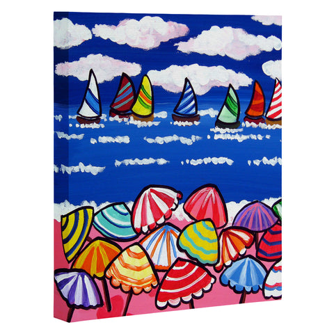 Renie Britenbucher Whimsical Beach Umbrellas Art Canvas