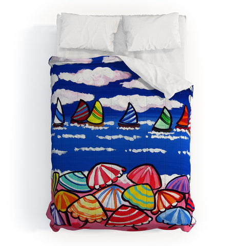 Renie Britenbucher Whimsical Beach Umbrellas Comforter